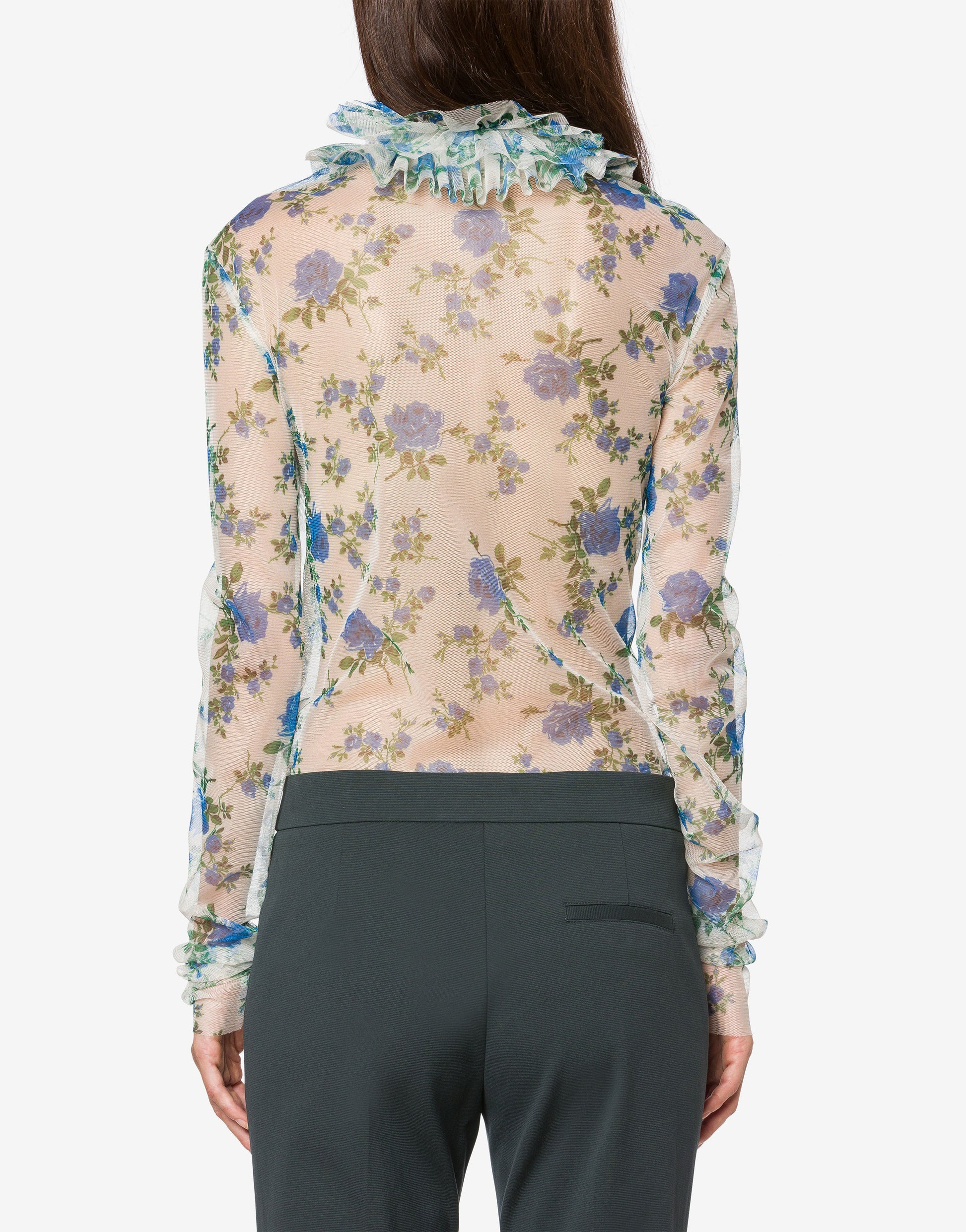 PHY-0224 BLACK&PINK FLORAL BLOUSE