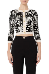 ELS-MK33Z31E2 CREAM&BLACK CARDIGAN