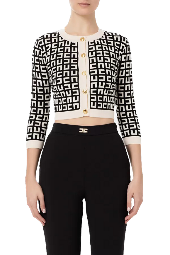 ELS-MK33Z31E2 CREAM&BLACK CARDIGAN