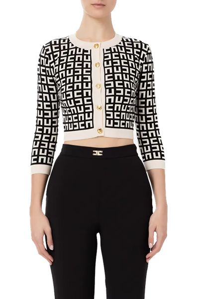 ELS-MK33Z31E2 CREAM&BLACK CARDIGAN