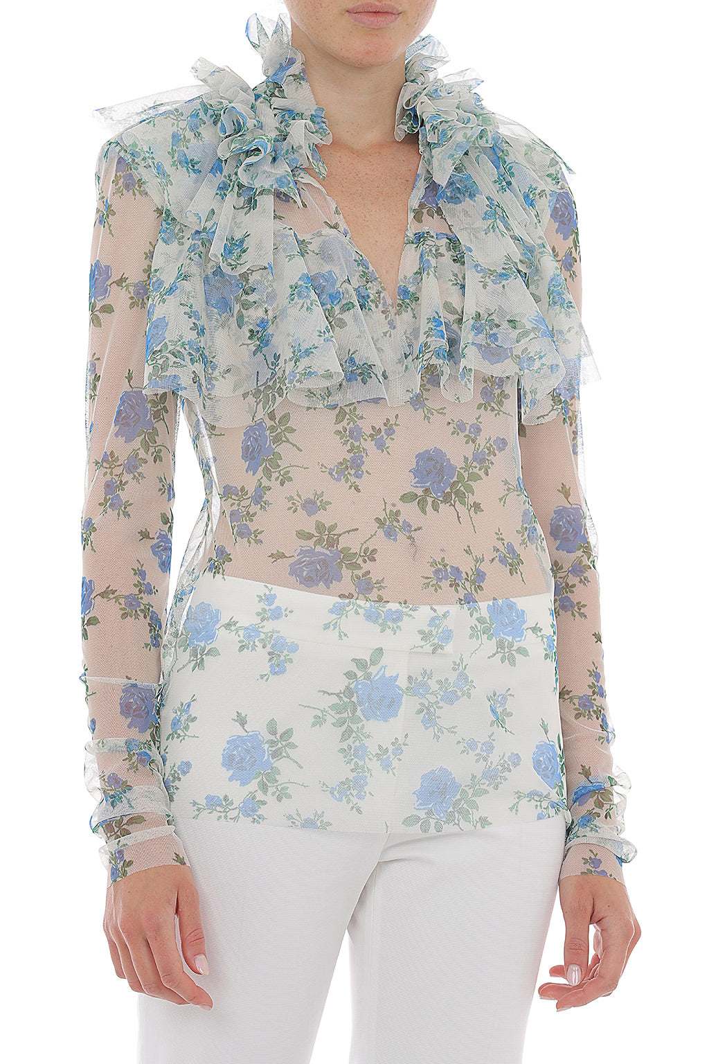 PHY-0224 BLACK&PINK FLORAL BLOUSE