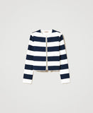 TWS-231TP229A WHT&NAVY CARDIGAN