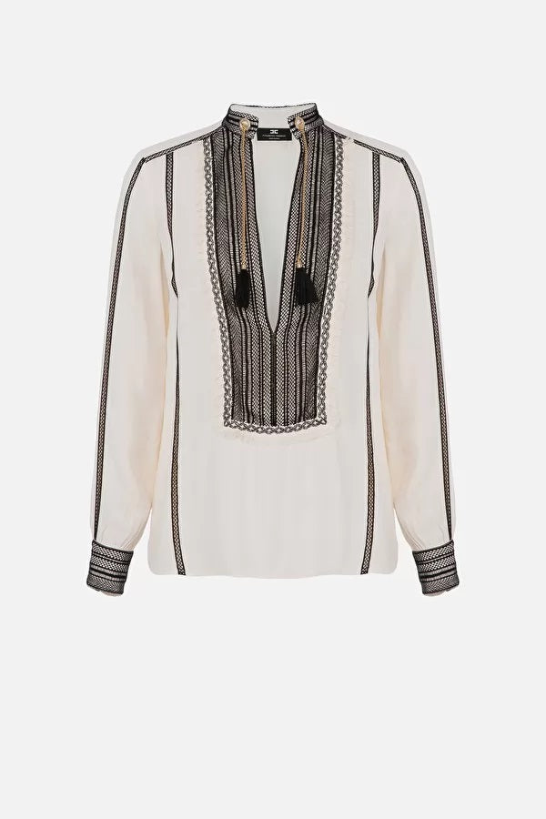 ELS-CA03332E2&GO51632E2 CREAM BLOUSE