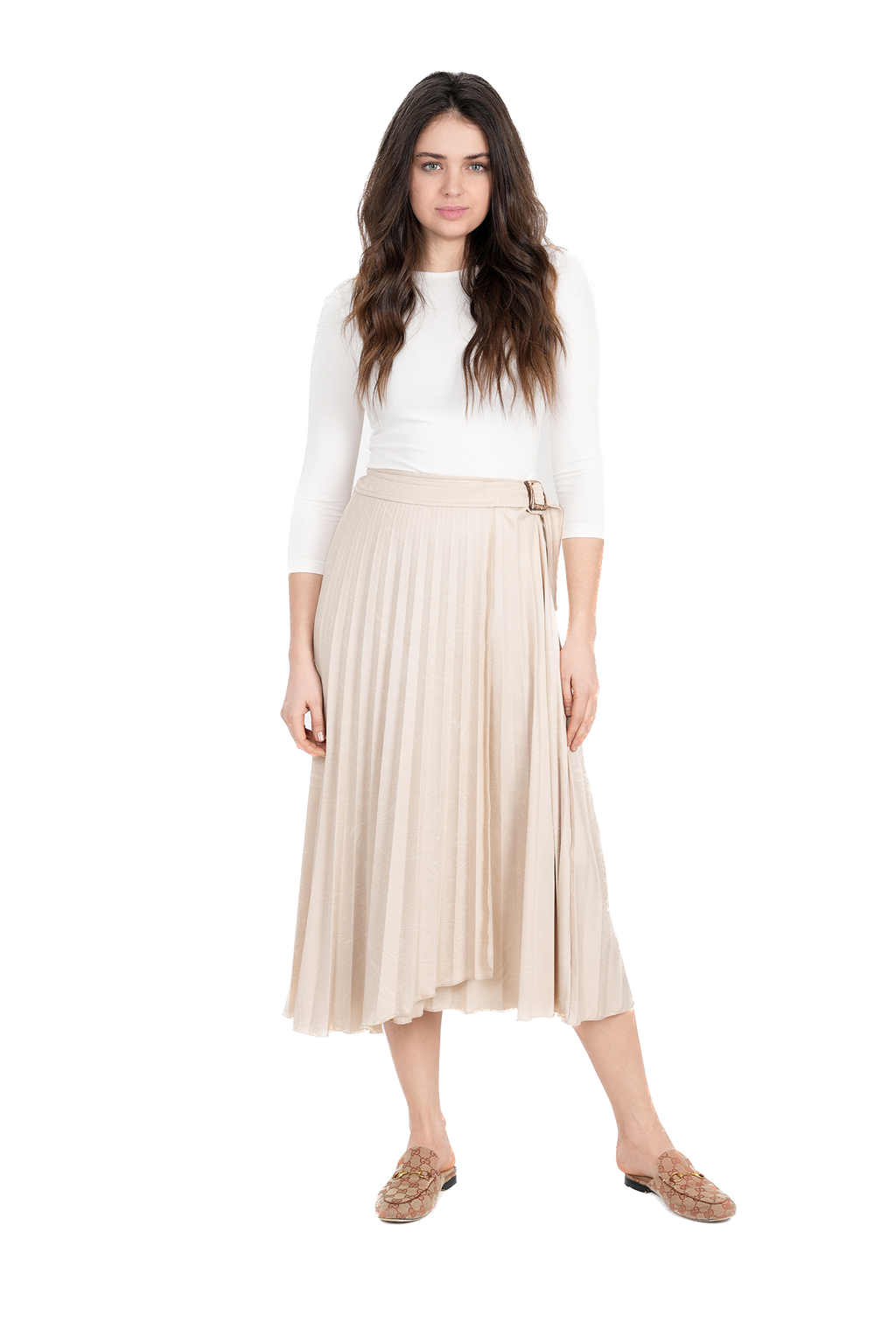 GIN-DS3PT6086 BEIGE SKIRT