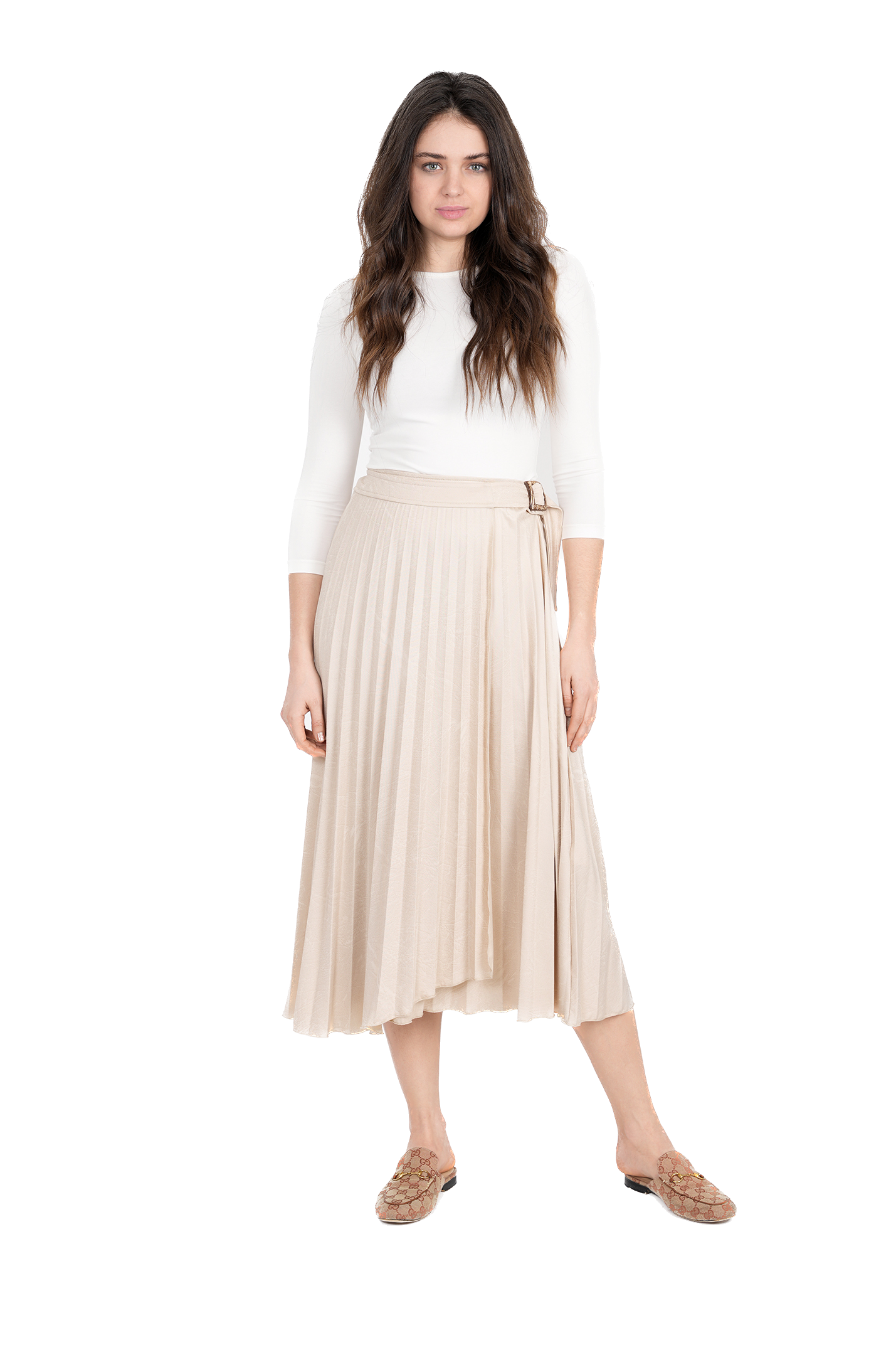 GIN-DS3PT6086 BEIGE SKIRT