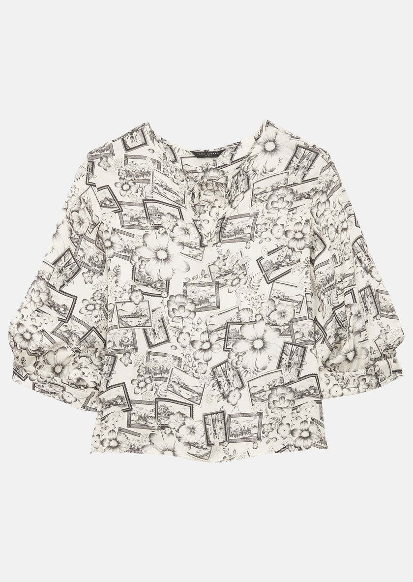TAJ-TRTOP23TR206 TABATA PRINT BLOUSE