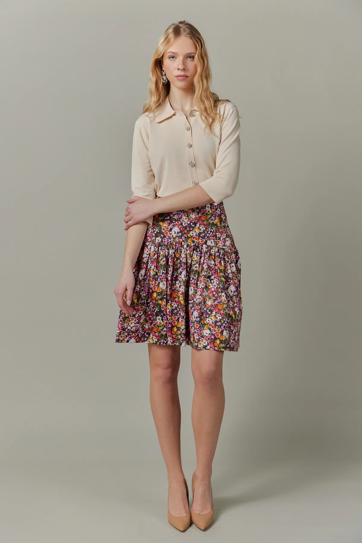 APP-23-250 VANILLA KNIT BLOUSE