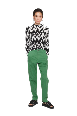 BKR-13397 BLACK&WHITE ZIG ZAG BLOUSE
