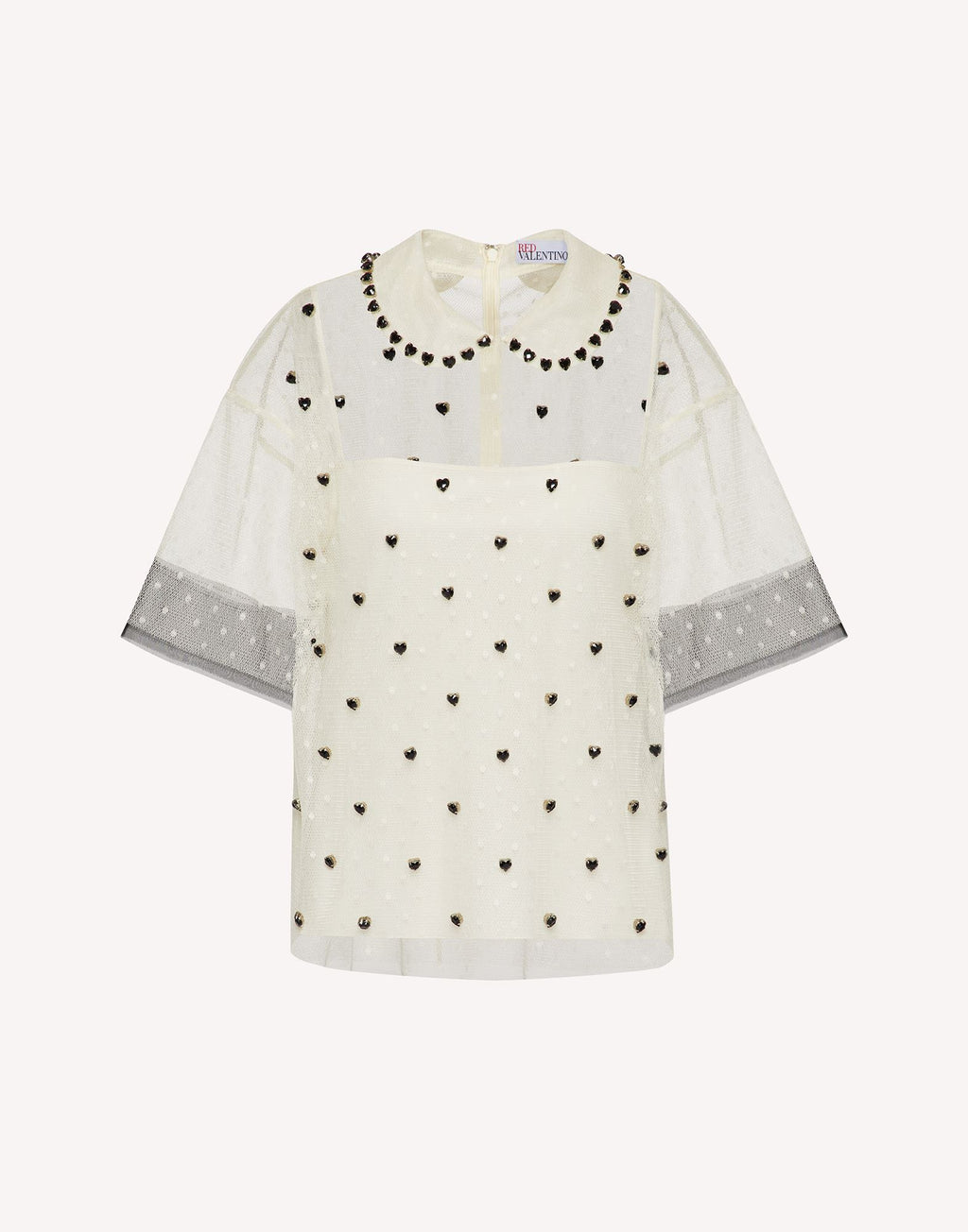 RDV-2R3AA03Q6S4 BLACK&IVORY BLOUSE