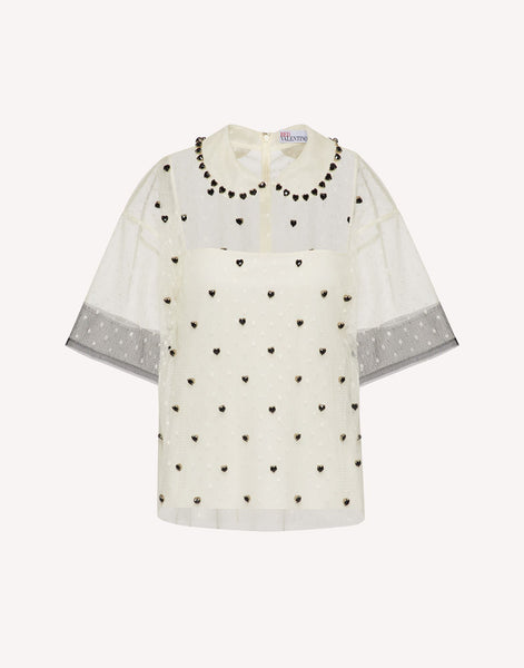 RDV-2R3AA03Q6S4 BLACK&IVORY BLOUSE