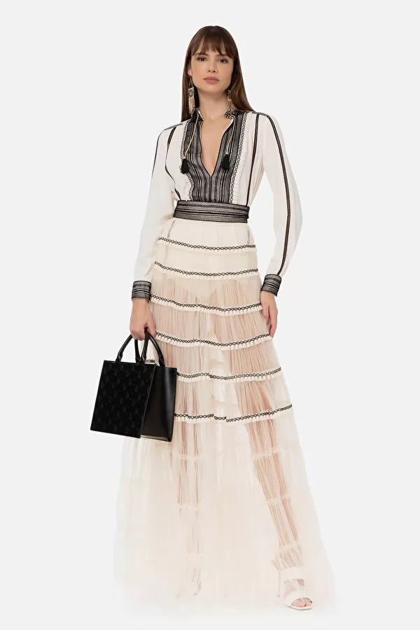 ELS-CA03332E2&GO51632E2 CREAM BLOUSE