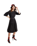 NOI-1820 BLUE BUBBLE SLEEVE DRESS
