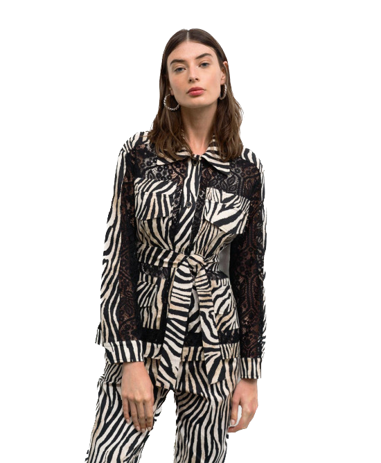 ACC-33-1033-571 BEIGE&BLACK BLAZER