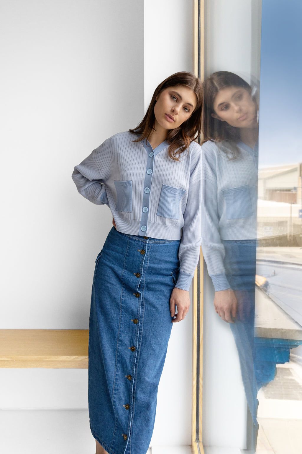 MUN-FRMN3079LB BLUE CARDIGAN