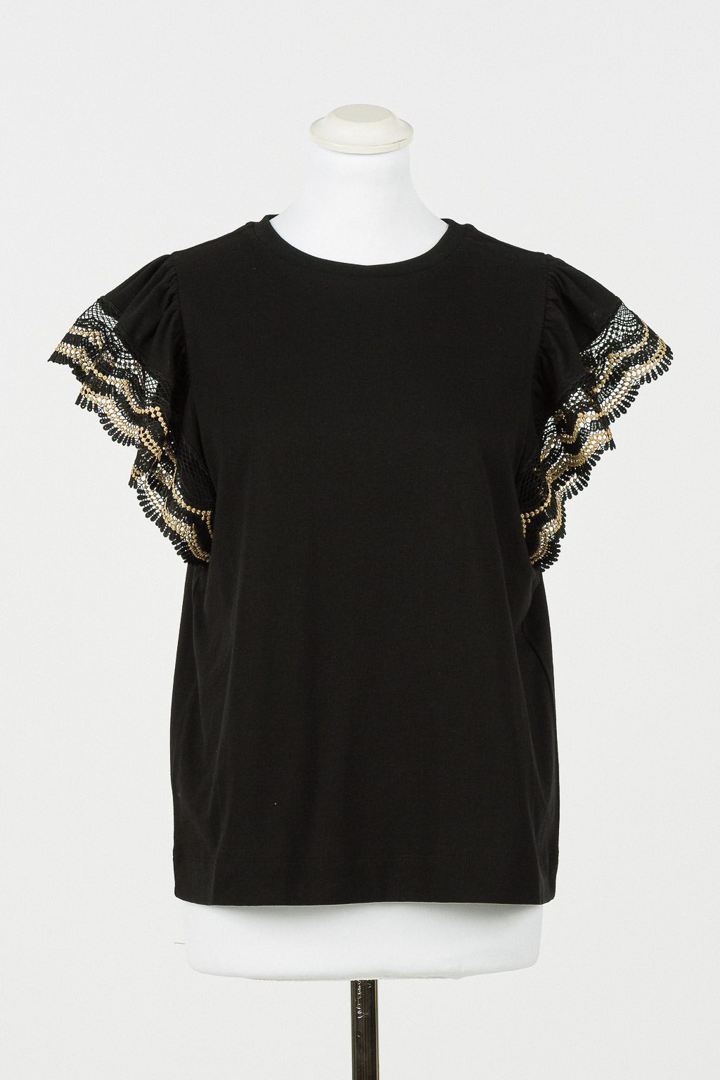TWS-231TT2130 BLACK&BEIGE T-SHIRT