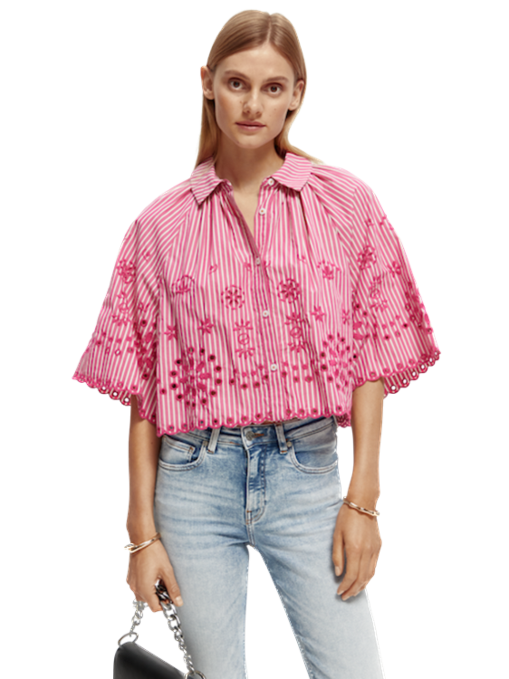 SAS-17272323PSLM PINK STRIPE SHIRT