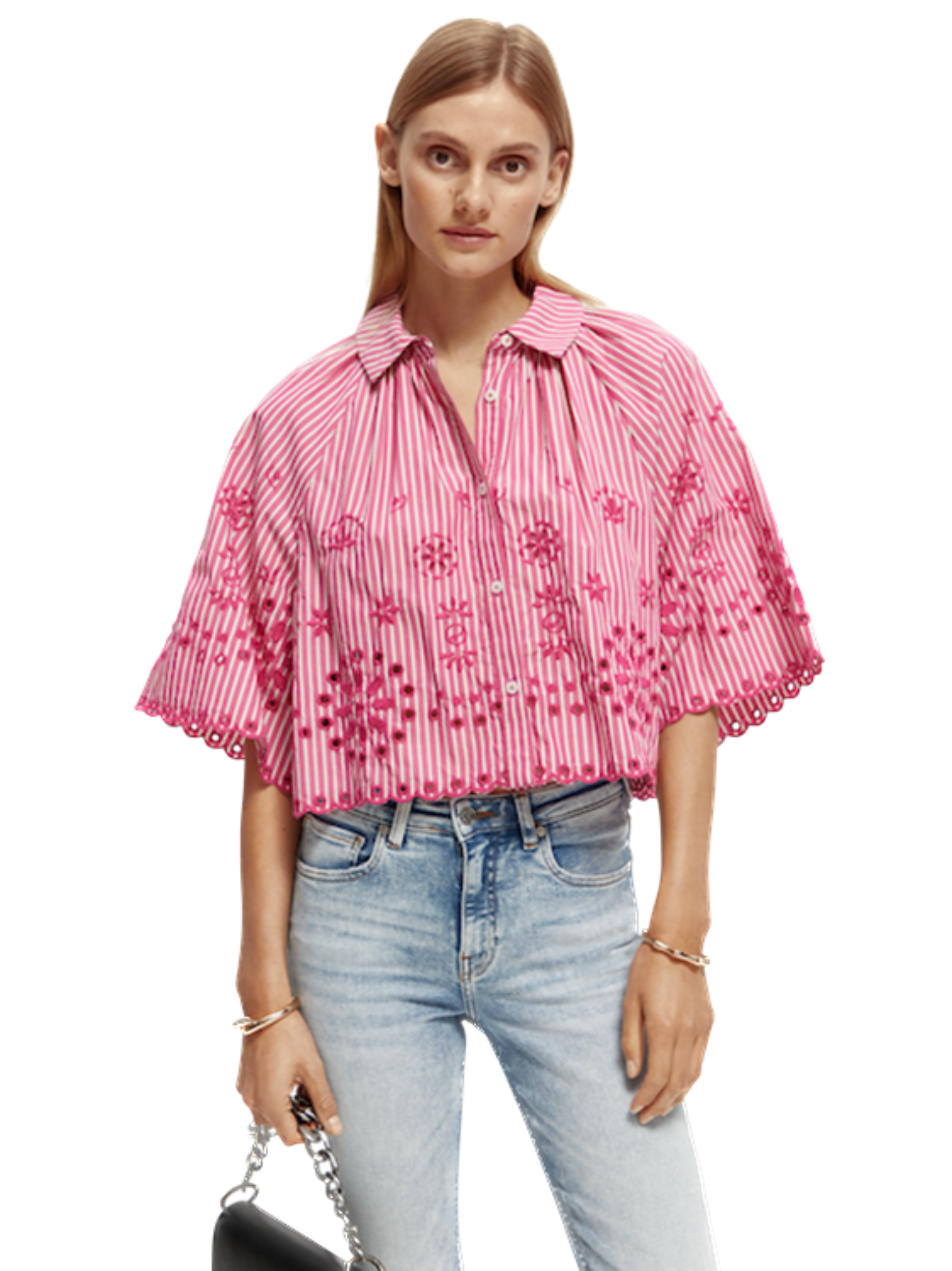 SAS-17272323PSLM PINK STRIPE SHIRT