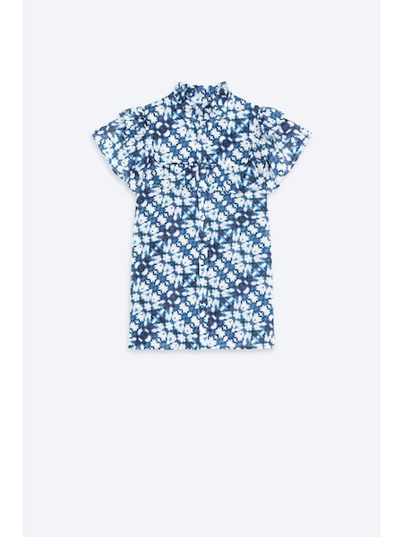 SUN-S23C07224 LERIA BLUE PRINT BLOUSE