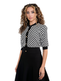 ALZ-J103 BLACK&WHITE HNT CARDIGAN