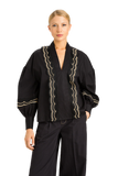 TWS-231TT2124 BLACK&BEIGE CARDIGAN