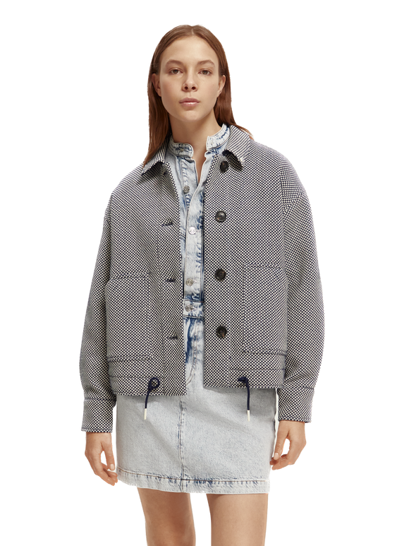 SAS-17088023PLM NAVY&WHITE JACKET