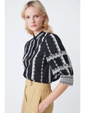 SUN-S23C075 LOA BLACK&WHITE BLOUSE
