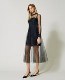 TWS-231TP23 BLACK TULLE DRESS