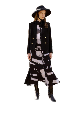 NOI-AYN-741 BLACK&WHITE DRESS