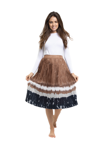 LTE- TN23284-B BROWN&NAVY SKIRT