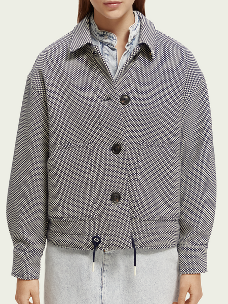 SAS-17088023PLM NAVY&WHITE JACKET