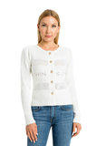 TW-231TP3052 WHITE LOGO CARDIGAN