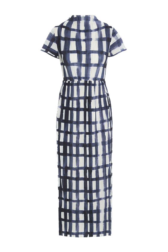 BKR-13344 BLUE&WHITE CHECKDRESS