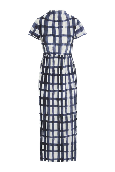BKR-13344 BLUE&WHITE CHECKDRESS