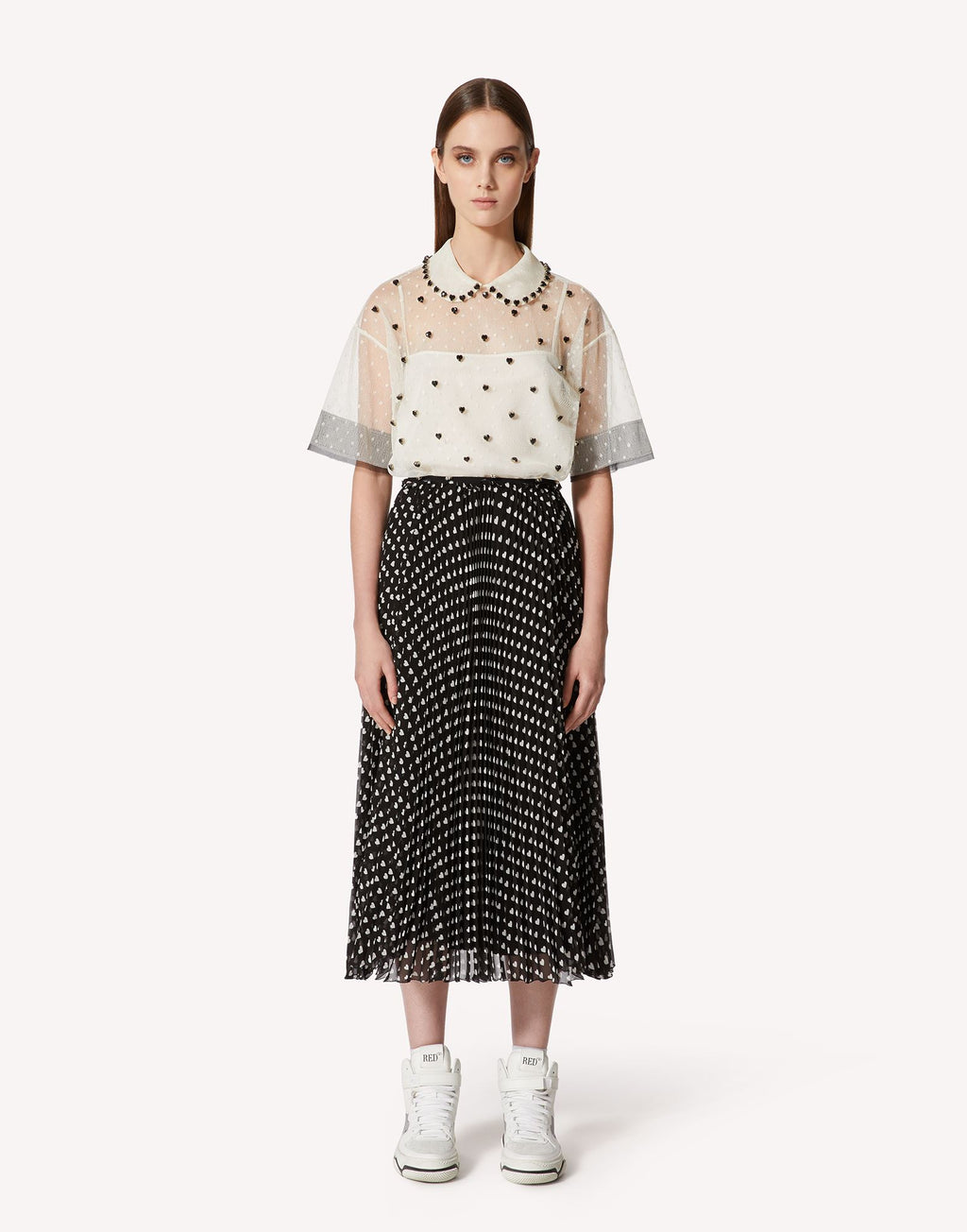 RDV-2R3AA03Q6S4 BLACK&IVORY BLOUSE