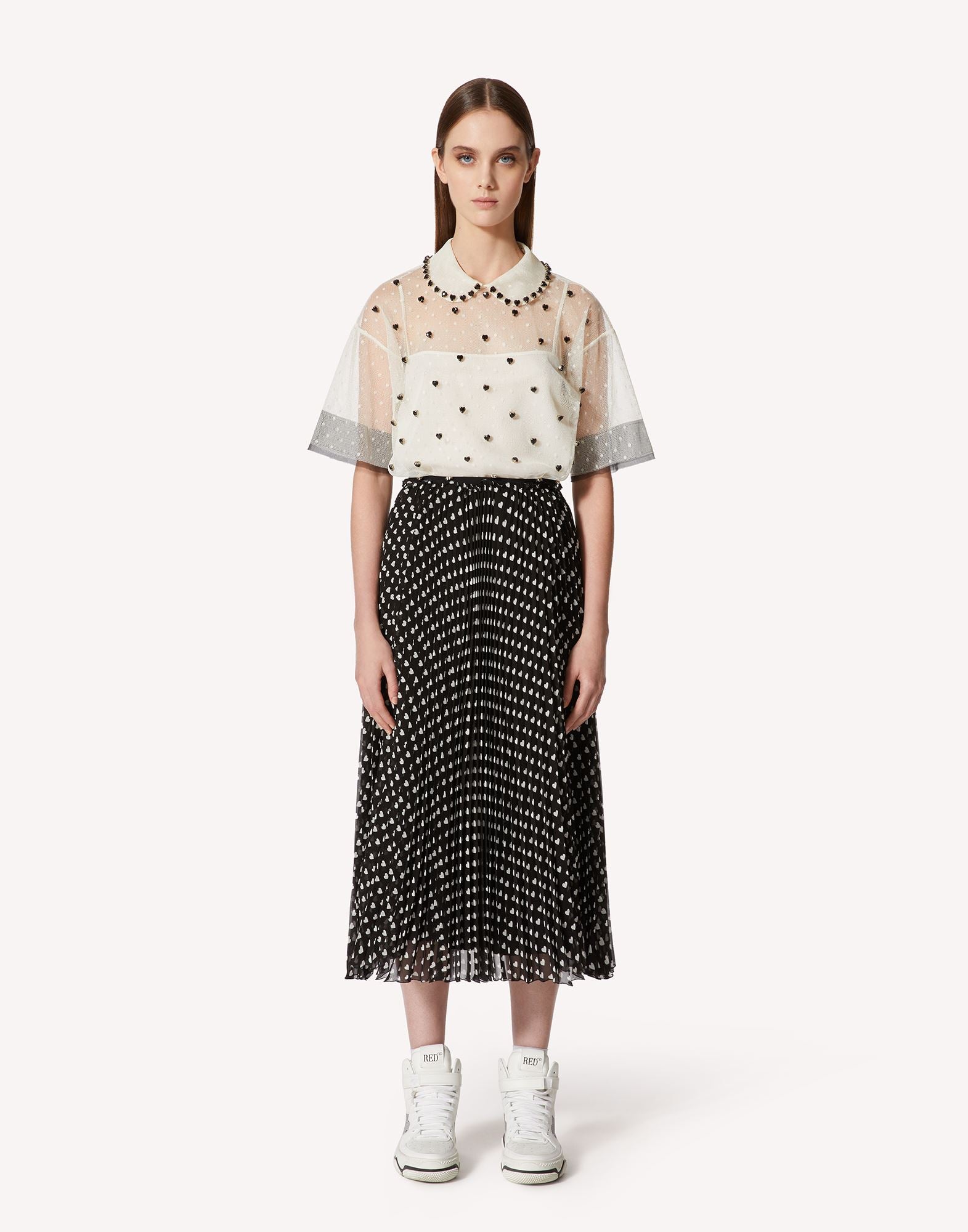 RDV-2R3AA03Q6S4 BLACK&IVORY BLOUSE