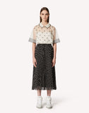 RDV-2R3AA03Q6S4 BLACK&IVORY BLOUSE