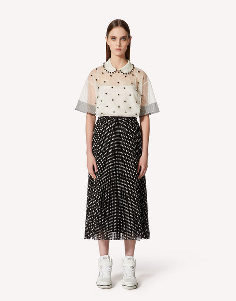 RDV-2R3AA03Q6S4 BLACK&IVORY BLOUSE