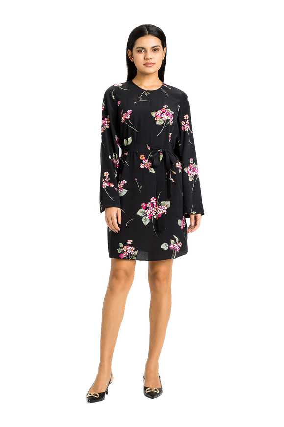 TWS-231TP2703 BLACK FLORAL TUNIC