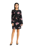 TWS-231TP2703 BLACK FLORAL TUNIC