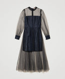TWS-231TP23 BLACK TULLE DRESS