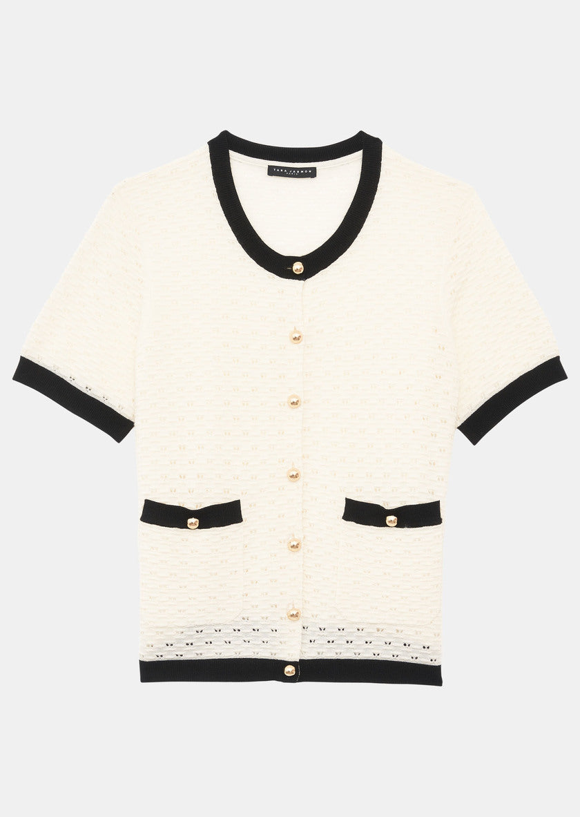 TAJ-TRGIL14TR651 GEORGINA CREAM CARDI 0