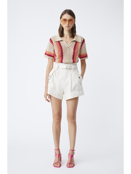 SUN-S23M0259 PERISOL BEIGE KNIT TOP