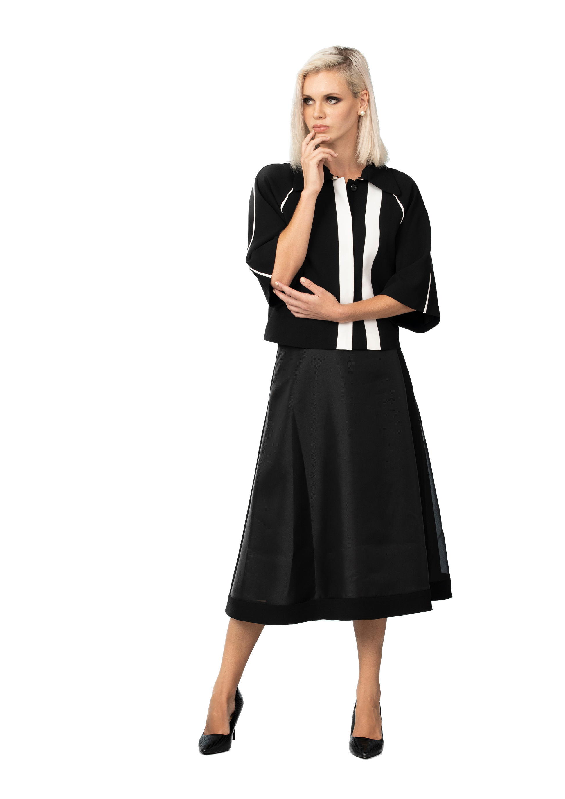BNI-90 BLACK&WHITE LINES JACKET