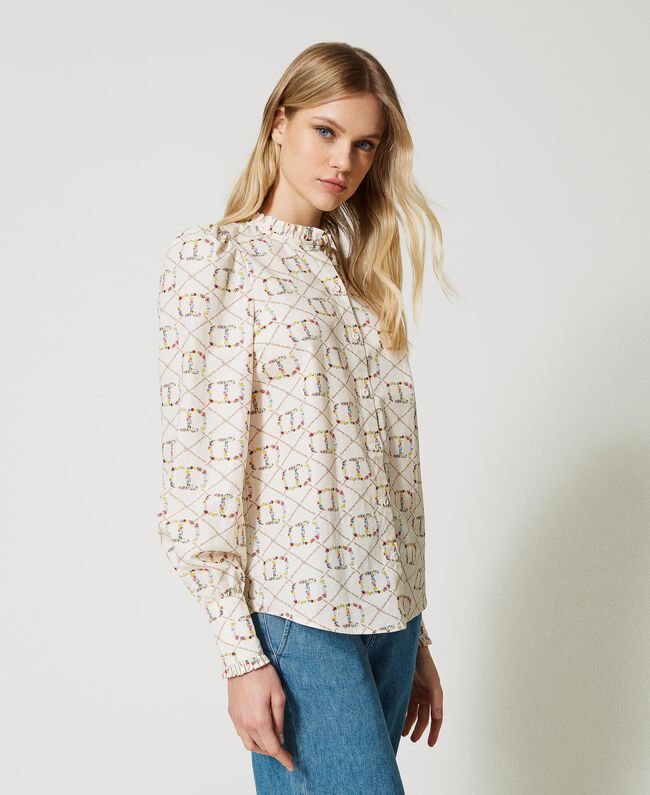 TWS-231TP2641 WHITE FLORAL SHIRT