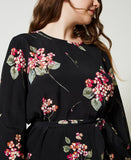 TWS-231TP2703 BLACK FLORAL TUNIC