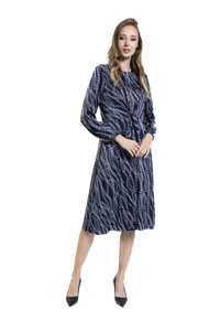 LUE-W23399-B BLUE PRINT DRESS